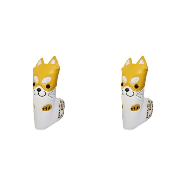 1/2/3 Dog Pattern För Golf Putter Headcover Cover för Yellow qd Yellow 2PCS