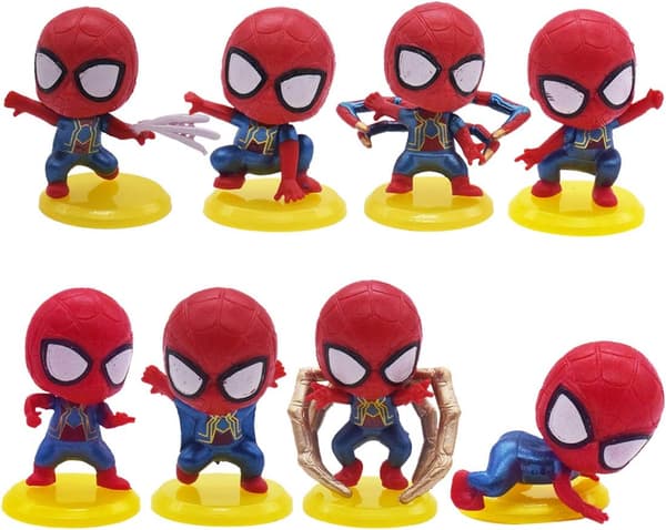 Mini Dukkekake Topper 8 stk Mini Figur Ornamenter Spiderman Mini T
