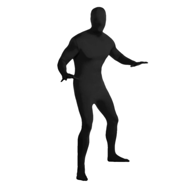 Unisex Spandex Joustava Aikuisten Naamiaisasu Katoava Mies Kokovartalopuku Karnevaaliasut Black 155-165cm