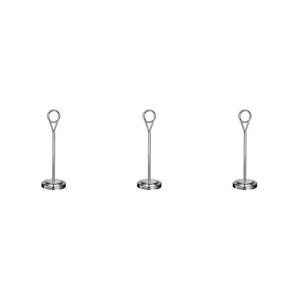 1/2/3/5 Bordnummerholder i rustfrit stål Skiltholder Fotostativ Til Silvery 20cm 3PCS