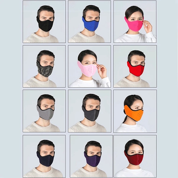 2 stk Vinter Balaclava Halv Ansiktsmaske Utendørs Skimaske Sykling Varm Maske Hodeplagg Fleece Termisk Vindtett Maske Ørebeskyttelse Skjerf qd