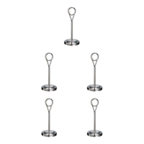 1/2/3/5 Bordnummerholder i rustfrit stål, skilteholder, fotostativ til Silvery 15cm 5PCS