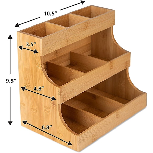 Vertikal tepåsearrangör. Elegant och praktisk tebox i trä.