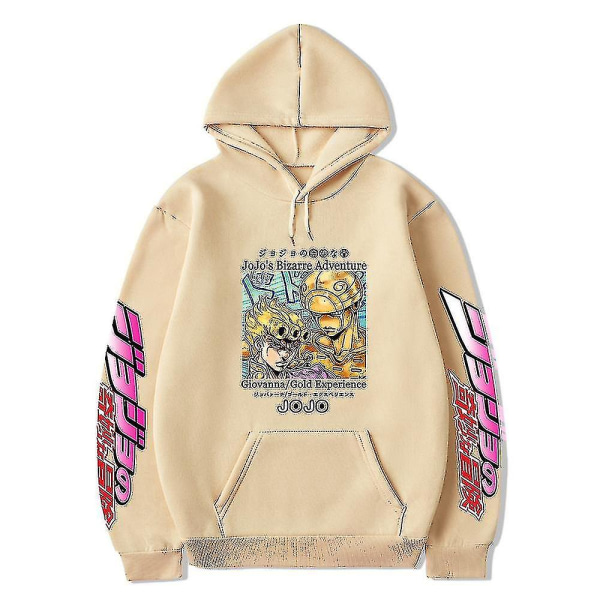 Jojo's Bizarre Adventure Print Huvtröja Hoodie Casual Unisex Hoodie - A Style apricot XL