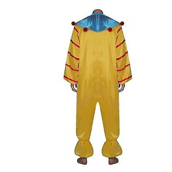 Killer Klowns From Outer Space Cosplay Kostym Clown Jumpsuit Scarf Man Kvinnor Halloween Fest Rollspel Kläder För Vuxna Ny-n XS