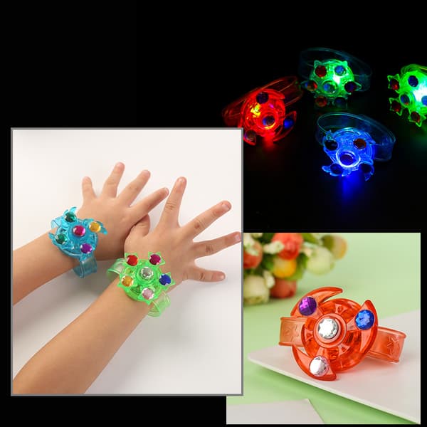 #5-pak LED-lysende Fidget Spinner Armbånd Børnefestgaver, LED#