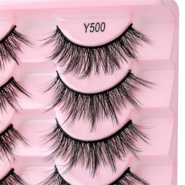 Nya fransar Mink Lösögonfransar Naturligt utseende Wispy Clear lash Band alska ögonfransar luffiga 3D Curly Strip Cat Eye ransar F