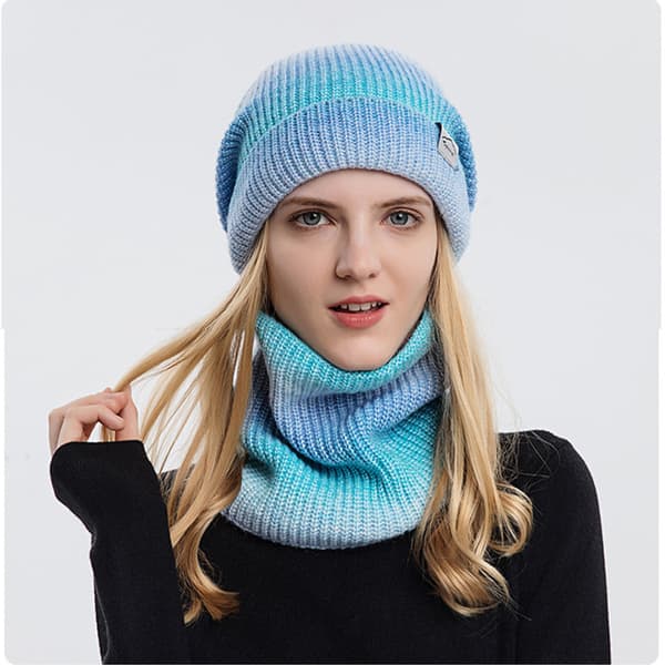 #Hatt & Halsduk Vinterhatt Stickad Hatt Halsduk Damernas Varma Hatt Halsduk Set#