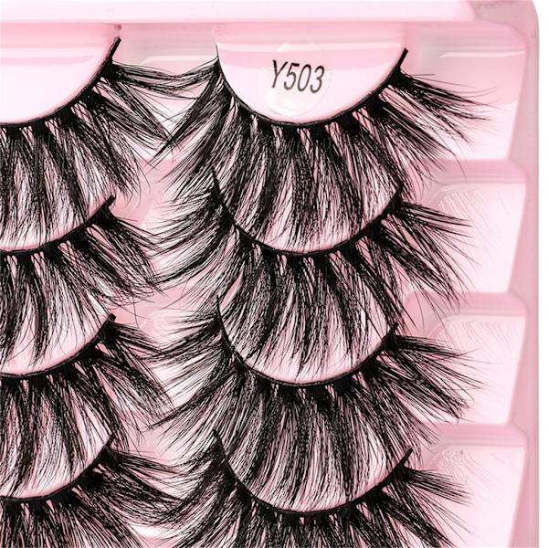 Nya fransar Mink Lösögonfransar Naturligt utseende Wispy Clear lash and Falska ögonfransar Fluffiga 3D Curly Strip Cat Eye Fransar B