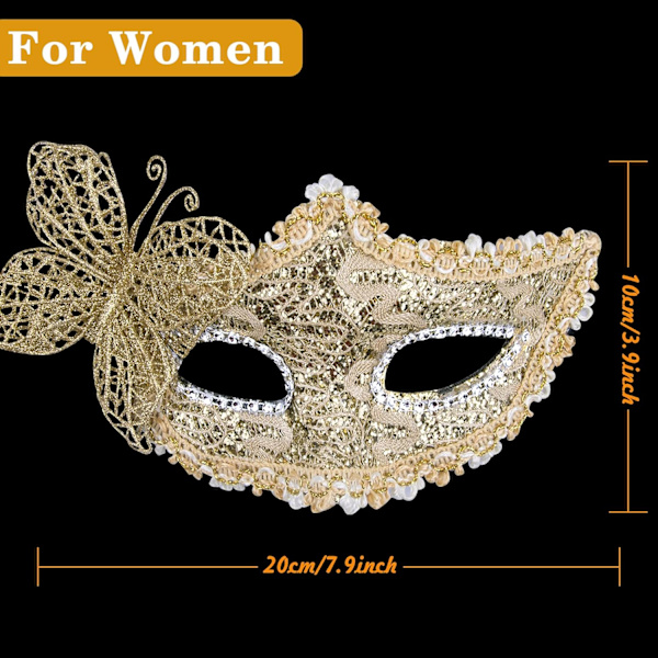 Par Maskerad Masker Set Venetian Party Mask Plast Halloween