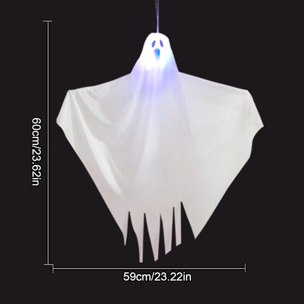 Halloween spøkelse hengende | 3 deler Ghost Halloween dekorasjoner med LED-lys | Søt glødende hvit spøkelse hengende spøkelse for utendørsbruk a