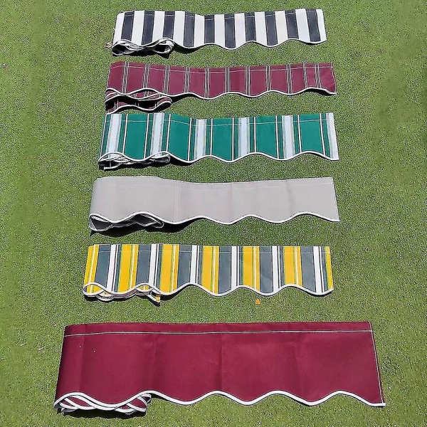 Born Pretty 2,5m/3m/3,5m/4m/5m Butikkbanner Erstatning Vanntett Stoffstrimler Bølgete Kappe Solskjerming Baldakin Terrasse Markise Number 52 (W)590cm x (L)25cm