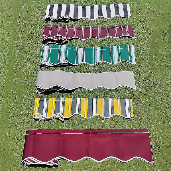 Born Pretty 2,5m/3m/3,5m/4m/5m Butiks Banner Udskiftning Vandtæt Stof Striber Bølget Kappe Solsejl Baldakin Terrasse Markise Custom Color (W)200cm x (L)19cm