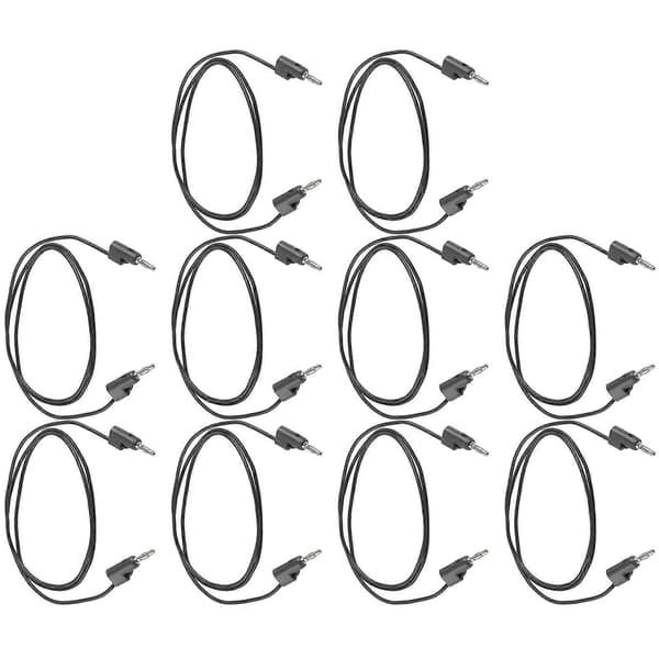 10 sæt bananstik testledninger han til han messingkerne ledning elektrisk test J.70006 4MM sort
