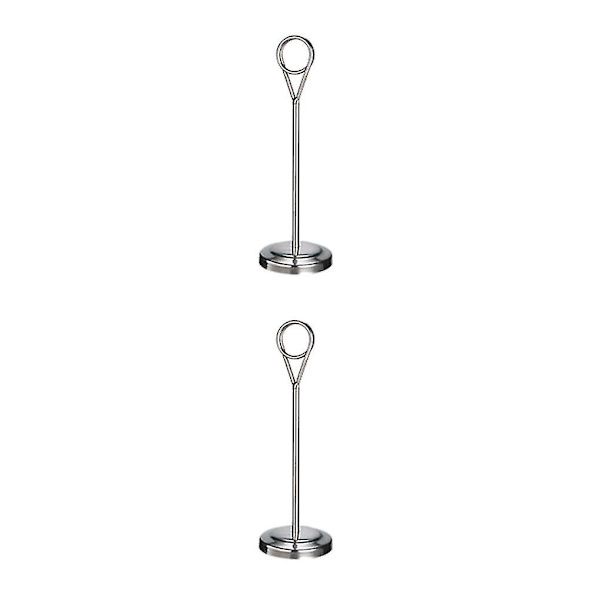 1/2/3/5 Bordnummerholder i rustfrit stål Skiltholder Fotostativ Til Silvery 20cm 2PCS