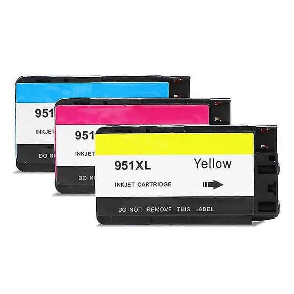Farve 951 XL C M Y Blækpatron Erstatning for HP 951 HP951 XL til Officejet Pro 8100 ePrinter 8600 Plus Printer