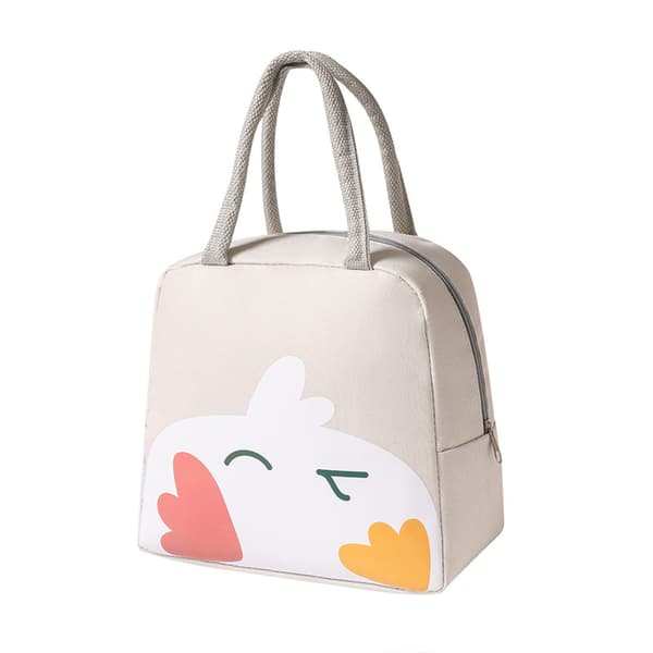 #Beige tecknad termisk lunchväska#