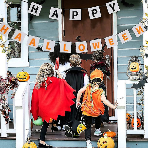 1 Sett Halloween Banner Vanntett Glatt å Ta på Fin Tekstur Falmebestandig Flerbruks Dekorativ Ikke-vevd Stoff Halloween Banner Ornament Foto F