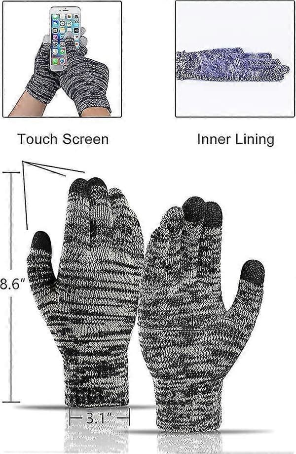 Dame Hue med Pompon, Halstørklæde og Handsker Sæt Fleeceforet Beanie Touchscreen Handsker Acsergery Gave