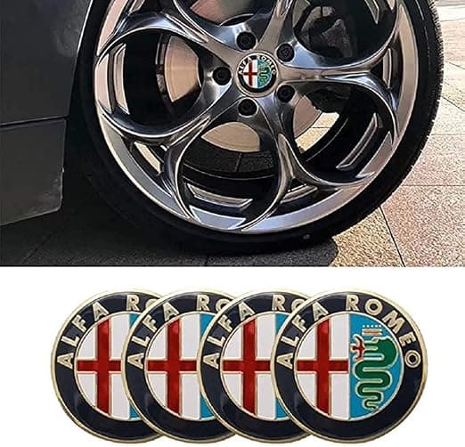 4 stk. til Alfa Romeo 60MM Hjulnavkapsler ABS Navkapsel Hjulnavdækning