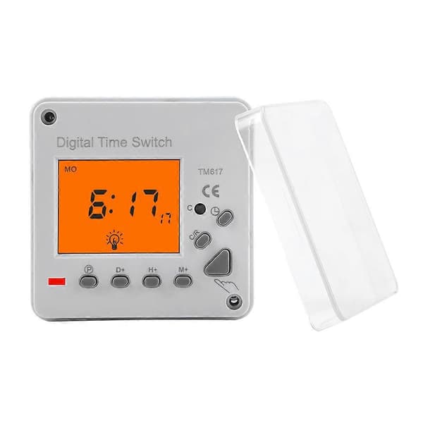 Digital Elektrisk Hållbar Programmerbar Smart Kontrollbrytare Timer med Bakgrundsbelyst Display (110V)