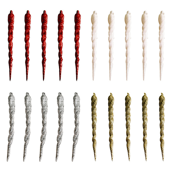 Istappheng Dekorasjon Juletre Transparent Istapper mix colors