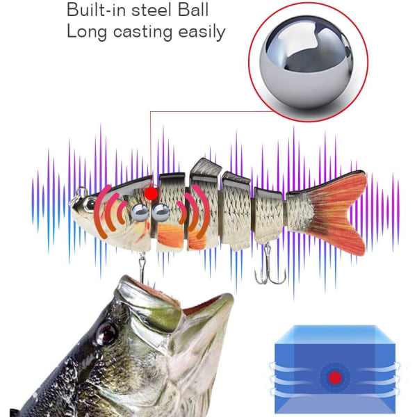 Fiskedrag för basöring 97 mm multi simbeten Långsamt sjunkande bioniska simbasbeten Naturtrogna fiskebeten, 3-pack (paket med 3-C)