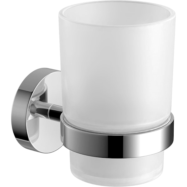 Modern väggmonterad tandborsthållare i krom, fyrkantig badrumsaccessoar qd