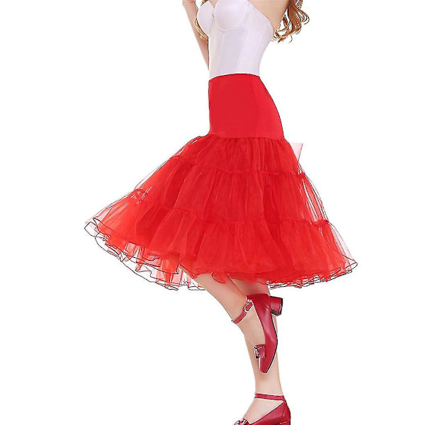 50-tals Cosplay Petticoat Rockabilly Klänning Krinoliner För Kvinna Bröllop Brud Underskört Rockabilly Tutu Snngv Burgundy M