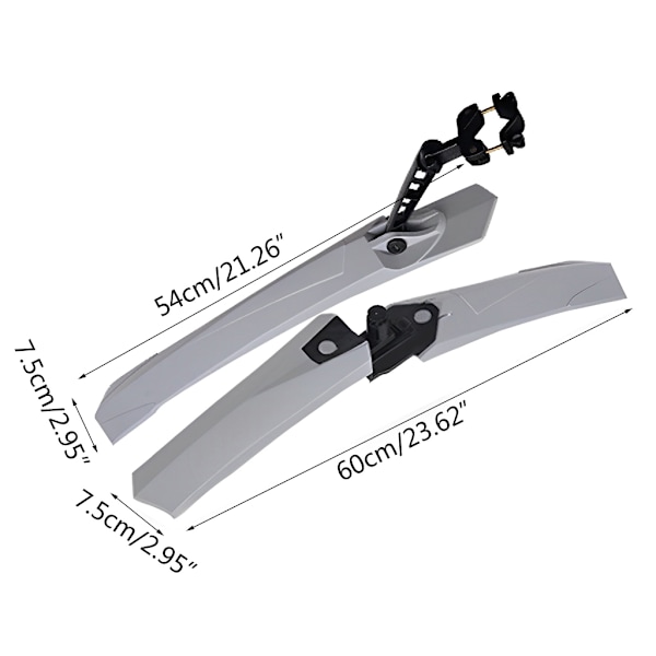 Cykelskärmar Set Justerbara Fram Bak Cyklar Stänkskärmar MTB Mud Guard Cykling Stänkskydd för Mountain Road Bike Riding qd Grey 0.37