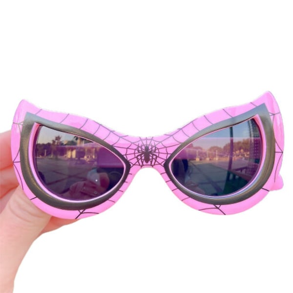 Lasten Pojat Tytöt Hämähäkkimies Aurinkolasit UV-suojaavat Aurinkolasit Juhlat Halloween Cosplay Prop qd Pink