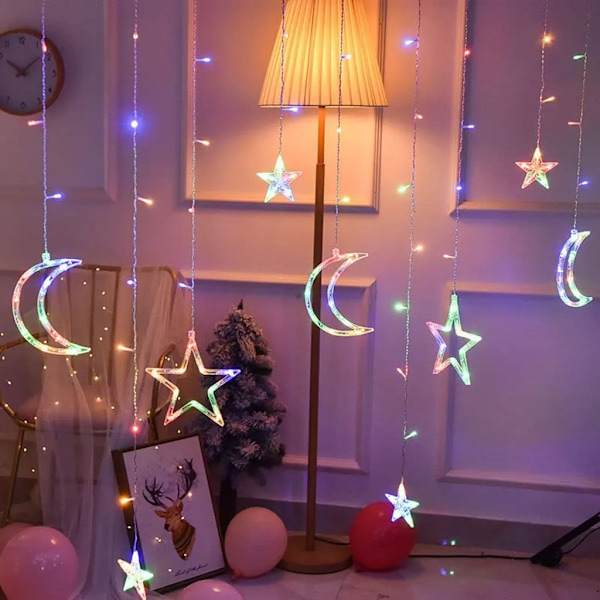 LED Strängljus Ramadan Dekoration 3,5 m Star Moon LED-Färgrik