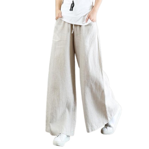 Dam Sommar Casual Lösa Byxor Vida Ben Byxor Träningsbyxor apricot qd apricot M