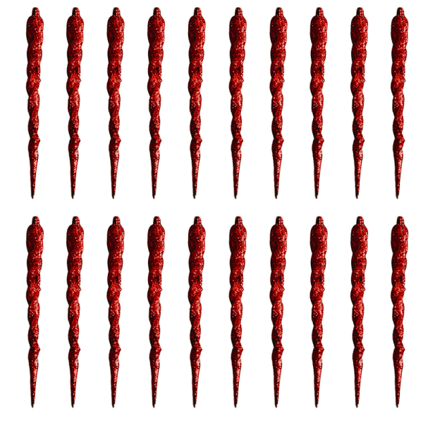 Istappheng Dekorativt juletre Transparent istapper red