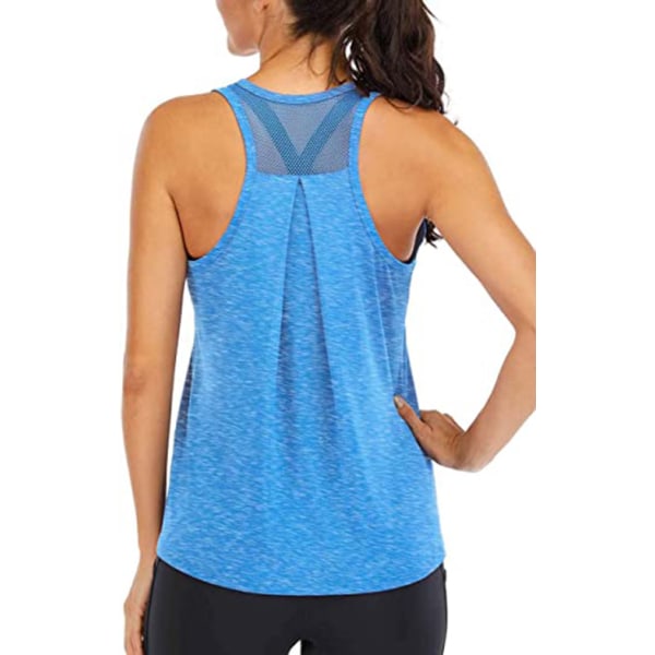 Träningströjor för kvinnor Löst passform Racerback-linnen för kvinnor Mesh rygglös muskeltank löparlinnen