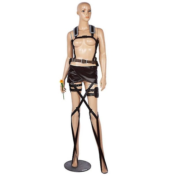 2023-attack On Titan Cosplay Kostym Shingeki No Kyojin Mikasa Ackerman Sjal Bälte Läder Shorts Full Sets-1-1 Device XL