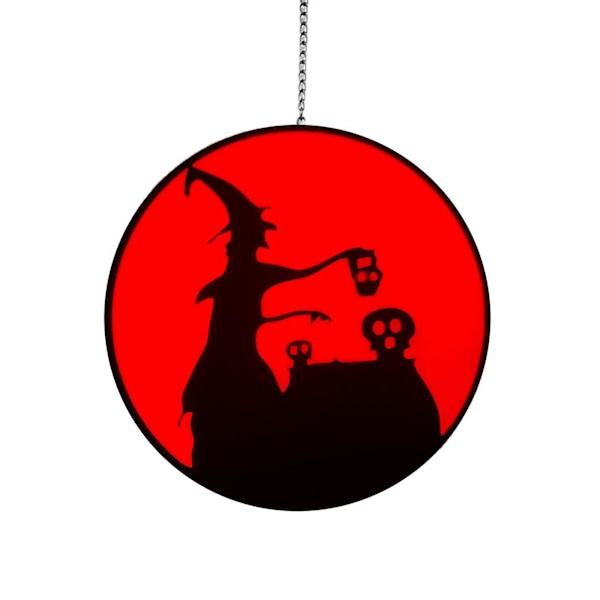 Halloween Hehkuva Lasinen Musta Noita Riipus Korutarvikkeet Sisustus Orange