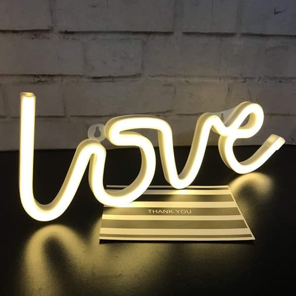 Neon Love-skylt med LED-belysning - Dekorativ konst - Vägg