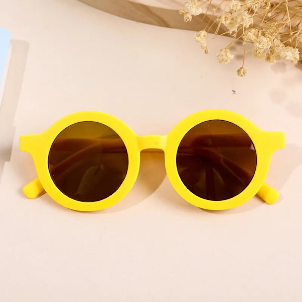 2023 Mode Runda Barn Solglasögon Klassiska Söta Flickor Pojkar Barn Solglasögon UV400 Skyddsglasögon Baby De Sol Gafas qd C-yellow