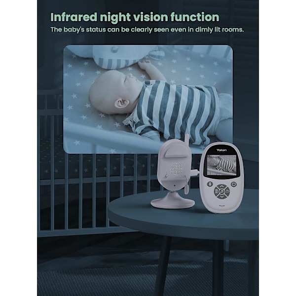 Langaton vauvamonitori kameralla, 2,4\" HD-näyttö