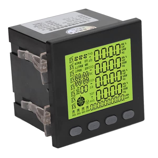 3-faset effektmåler Multifunktionel Volt Effekt Energimåler Elektrisk Forbrugsmonitor AC380V 5A Område AC220V