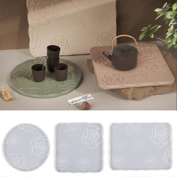 3 STK Camellia Coaster Harpiks Silikoneform Kaffe Coaster Bakkeform Epoxy Harpiks Gips Beton Vinglas Kop Måtte Form