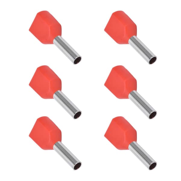 100 STK Isolerede Ferrule Terminal Kobberrør PVC Krympeforbinder til 2x18AWG Ledning TE1008