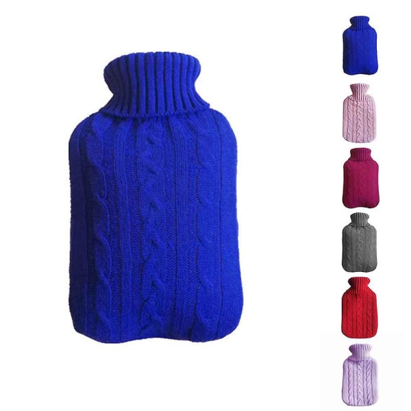 2000ml Varmvattenflaska Vinter Varma W Stickad Överdrag Avkopplande Värmare pink