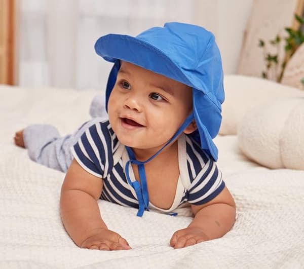 Blå solhatt for babyjenter eller gutter Sommerstrandlue for barn