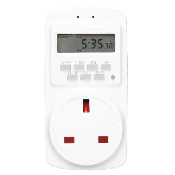 13A Indendørs Stikkontakt Timer Digital Programmerbar Vægstik Timer Stikkontakt med Automatisk Slukning Nedtælling 90