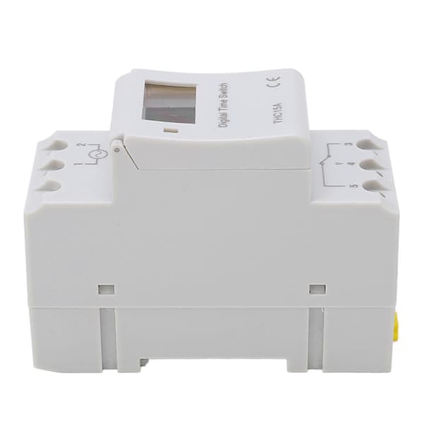 Digital Timerkontakt LCD Programmerbar Ugentlig Skinne Tidsrelæ AC220-240V 16A THC15A