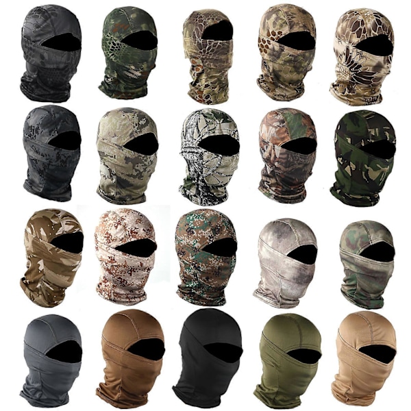 Unisex kamouflagetryck utomhus cykling balaclava halsvärmare mössa hel ansiktsmask qd #16