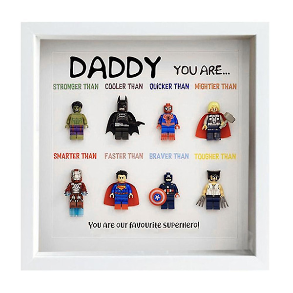 Superhelte Fotoramme Vægkunst Retro Tegneseriefigur Familie Dekoration White Family 4