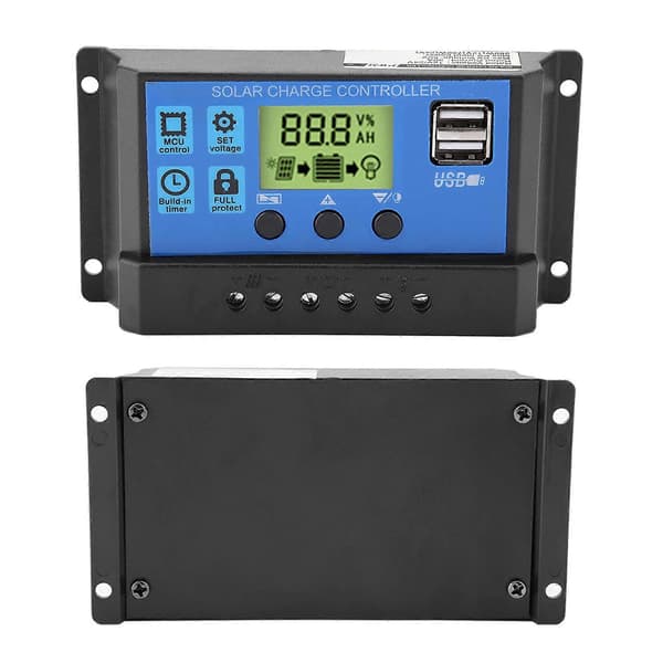 PWM 12V 24V Dual USB Solarpanel Opladningscontroller Regulator LCD-skærm 30A (YJSS-30A)